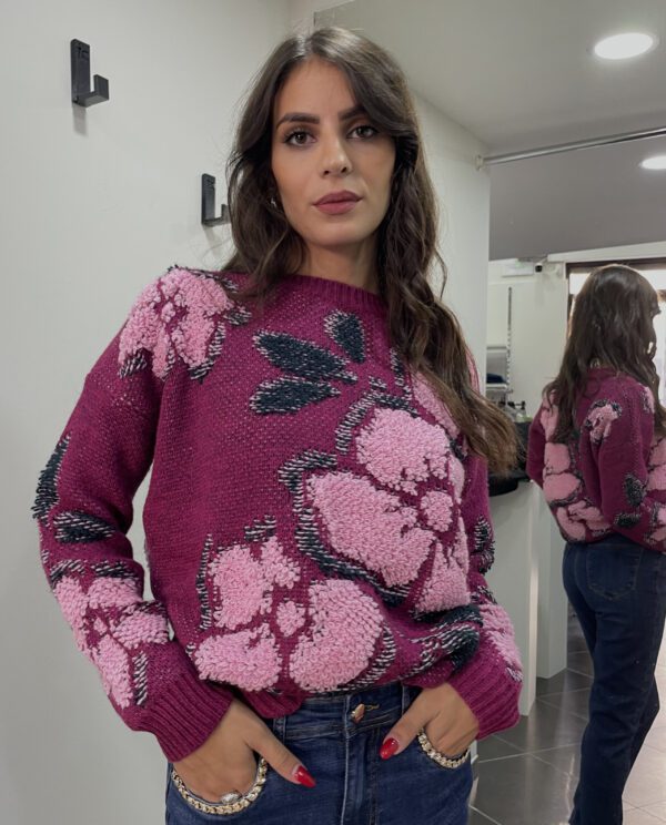 Maglione con dettagli floreali - Made In Italy - immagine 3